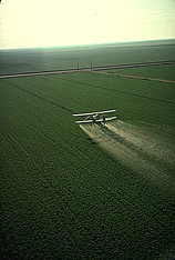 how are pesticides harmful - plane spraying crop field